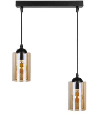 Lampa wisząca listwa czarno/brązowa 2xE27 Bistro 32-00538