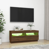 vidaXL Szafka pod TV z oświetleniem LED, brązowy dąb, 100x35x40 cm