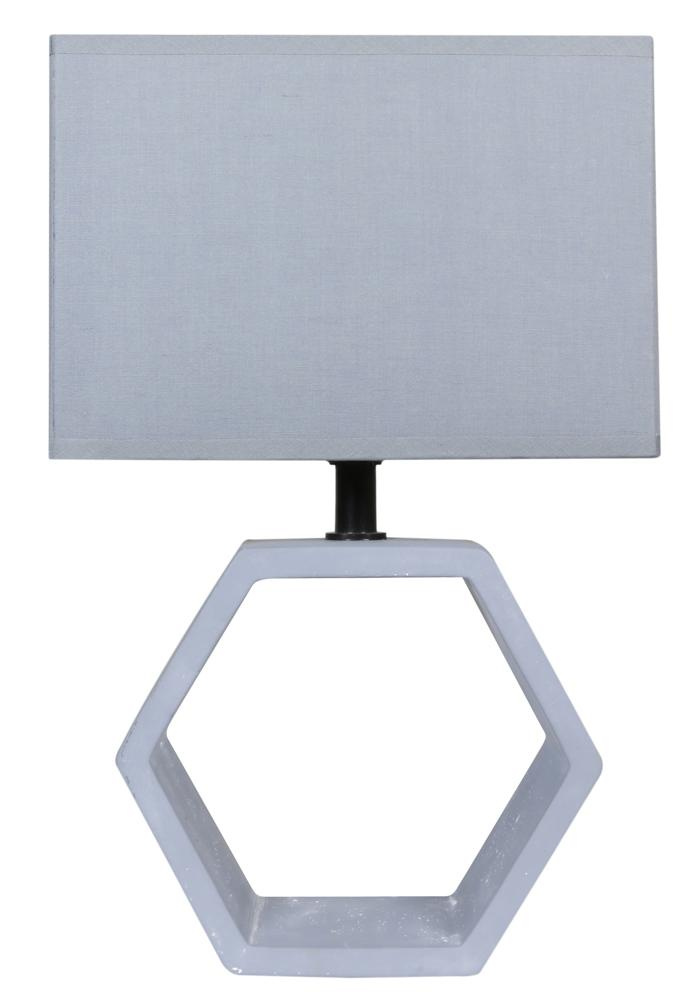 Lampka nocna Vidal ceramiczna szara nowoczesna z abażurem