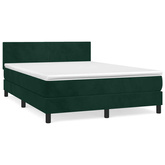 vidaXL Łóżko kontynentalne z materacem, zielone, aksamit, 140x190 cm model standard
