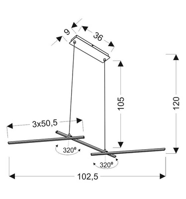 Lampa wisząca THASOS LED 23W 103cm chrom