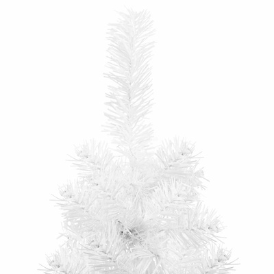 Smukła choinka połówka ze stojakiem, sztuczna, biała, 180 cm