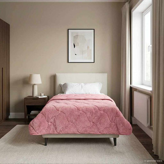 Zimowa Kołdra Różowy 140 x 220 cm Mikrofibra i Fleece Teddy