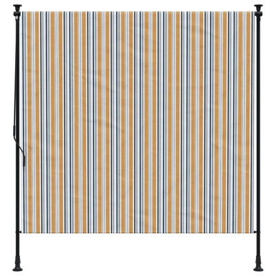 vidaXL Roleta zewnętrzna, żółto-biała, 200x270 cm, tkanina i stal