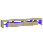 vidaXL Szafka pod TV z oświetleniem LED, dąb sonoma, 260x36,5x40 cm