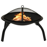 vidaXL Palenisko i grill 2-w-1, z pogrzebaczem, 56x56x49 cm, stal model standard