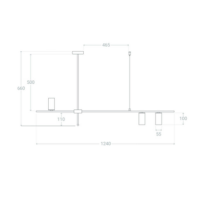 Lampa Wisząca Liniowa Nowoczesna Złota 120cm GU10 Abruzzo Cazzata