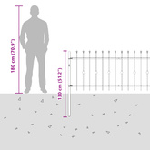 Ogrodzenie z kolcami ASTEN 200 x 130 cm Stal malowana proszkowo