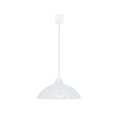 Bronte Lampa Wisząca 1X60W E27 Klosz Biały Z Wzorem
