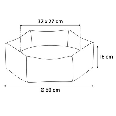 FLAMINGO Legowisko dla psa Panama, z zamkiem, 50x18 cm, kolor taupe
