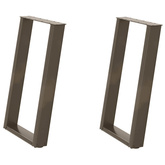 Nogi do stołu jadalnego w kształcie litery U 2 szt. Naturalna stal 60x(72-73) cm Stal