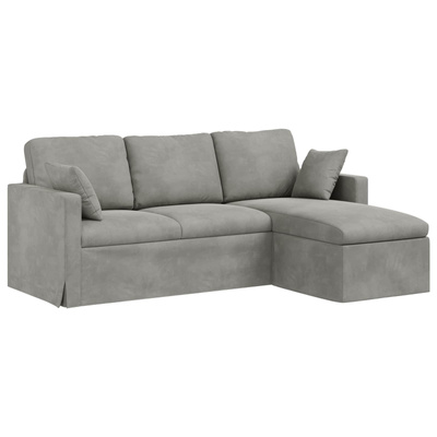 Sofa Jasnoszary 198 x 134 x 80 cm Aksamit