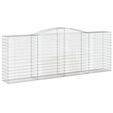 Kosze gabionowe, 8 szt, 400x50x140/160 cm, galwanizowane żelazo