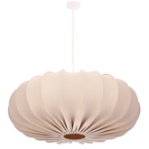 Lampa wisząca CAFEE' skandynawska z abażurem beżowym frappe 66 cm - nowoczesne oświetlenie sufitowe do salonu i jadalni E27
