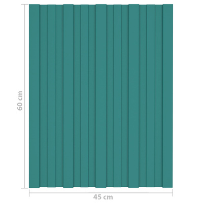 Panel dachowy 12 pcs zielony 60 x 45 cm Stal galwanizowana