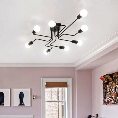 Lampa sufitowa żyrandol plafon pająk 8 ramion xloft