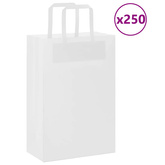 Torby papierowe 250 szt. z uchwytami białe 21x11x31 cm