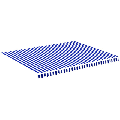Zapasowa tkanina na markizę, niebiesko-biała, 4,5x3,5 m, poliester