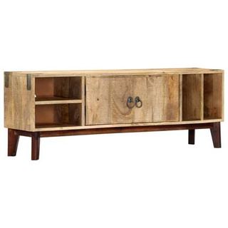 vidaXL Szafka pod TV, 130x30x46 cm, lite surowe drewno mango