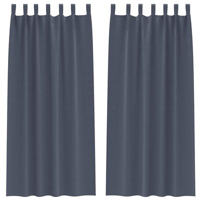 Firany blackout z kółkami 2 pcs Antracyt 260 x 140 cm Poliester