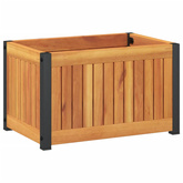 Donica ogrodowa, 45x30x27,5 cm, lite drewno akacjowe i stal