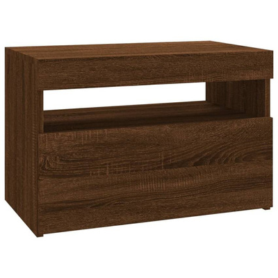 vidaXL Szafka pod TV z oświetleniem LED, brązowy dąb, 60x35x40 cm