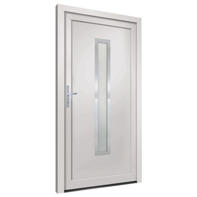 vidaXL Drzwi wejściowe, białe, 98x208 cm, PVC model standard