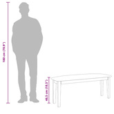 Ławka 110 cm Brązowa lite drewno guma