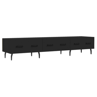 vidaXL Szafka pod TV, czarna, 150x36x30 cm, materiał drewnopochodny