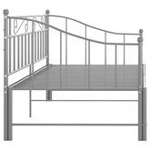 Sofa z wysuwaną ramą łóżka, szara, metalowa, 90x200 cm