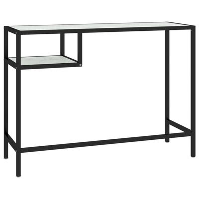 vidaXL Biurko komputerowe, biały marmur 100x36x74 cm, hartowane szkło