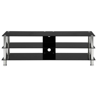 vidaXL Szafka pod TV, czarna, 120x40x40 cm, hartowane szkło