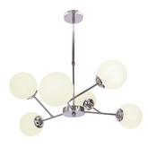BELWEDER lampa wisząca chromowy 6x40W E14 klosz biały  36-39842