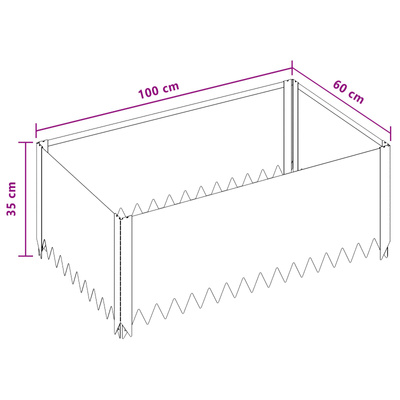 Krawężnik do trawnika 100 x 60 x 35 cm Stal srebrny