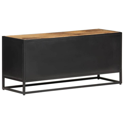 vidaXL Szafka pod TV, 90x30x40 cm, drewno mango i naturalna trzcina