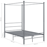 vidaXL Rama łóżka z baldachimem, szara, metalowa, 120 x 200 cm model standard