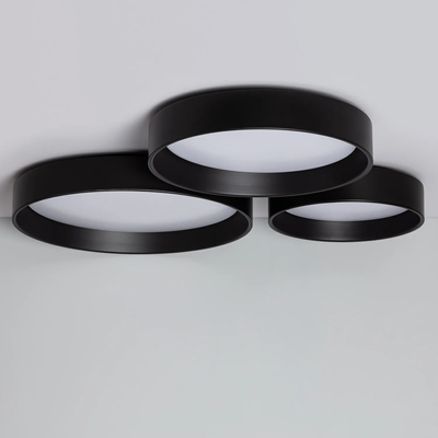 Plafon LED 21W Okrągły Czarny 3 Barwy Świecenia CCT 45Cm Abruzzo Nero