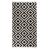 vidaXL Dywan zewnętrzny o płaskim splocie, 80x150 cm, czarno-beżowy