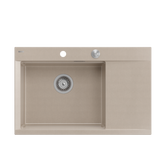 JOSH 111 GraniteQ zlewozmywak 1-komorowy z/o (780x500x215) pearl beige  + syfon push 2 open + deska + wkładka/ elementy stalowe