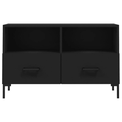 vidaXL Szafka pod TV, czarna, 80x36x50 cm, materiał drewnopochodny model standard