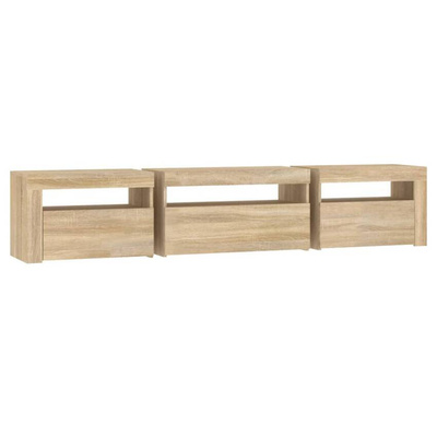vidaXL Szafka pod TV z oświetleniem LED, dąb sonoma, 195x35x40 cm