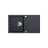 EVAN 111 GraniteQ zlewozmywak z syfonemPush 2 Open 1-komorowy z/o (860x500x210) black diamond / elementy stalowe