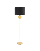 Lampa podłogowa LEONA czarna E27 100W złota