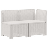Sofa Ogrodowa 2-osobowa z Poduszkami w Wyglądzie Rattanowym