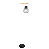 Lampa podłogowa czarna klosz koszyczek stalowy Bernita 51-78766