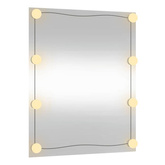 vidaXL Lustro ścienne z LED, 50x60 cm, szklane, prostokątne