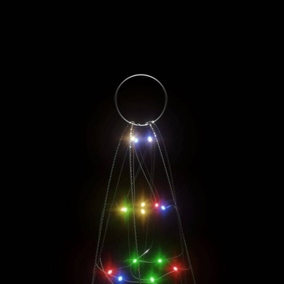 vidaXL Choinka z lampek, na maszt, 200 kolorowych LED, 180 cm