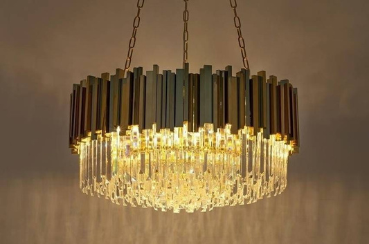 Lampa wisząca IMPERIAL GOLD 80 - stal, kryształ