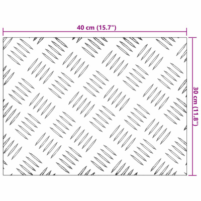 Stopień Prostokątny 2 pcs Srebrny 40 x 30 cm Aluminium
