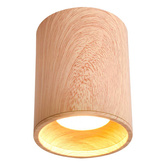 Lampa sufitowa tuba drewniana okrągła brązowa 1xGU10 natynkowa